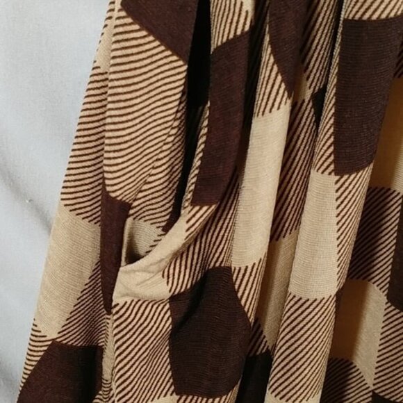 Heimish USA Women's Brown Tartan Waterfall Casual Vest Sweater Plus Size 2XL - Picture 3 of 8